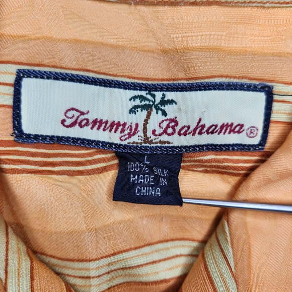 Tommy Bahama Short Sleeve Orange Hawaiian Tropic L - Picture 4 of 5